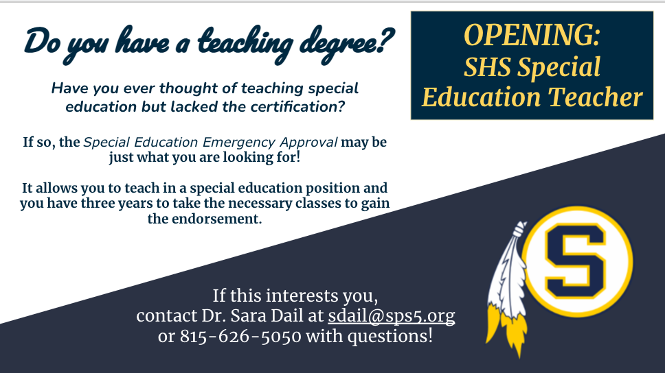 SHS Special Education Opening