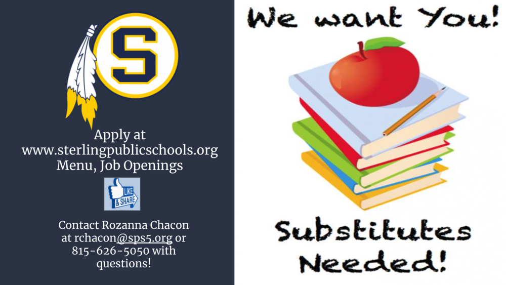 Substitutes Needed!