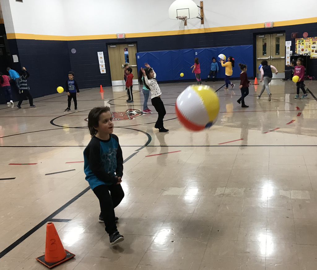 Jefferson students passing beachballs (volleyballs) this week.