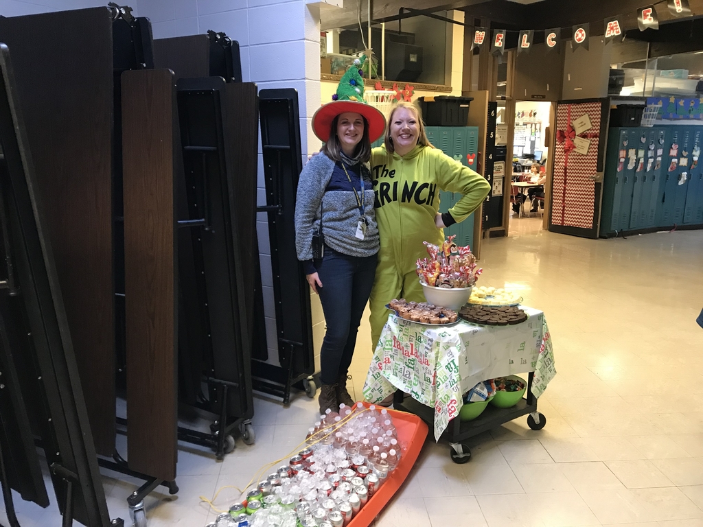 Mrs. Wittenauer and Mrs. Hartman  about to spread some Christmas Cheer! 