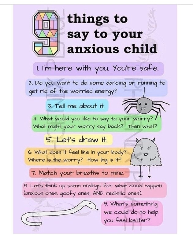 Tips if your child is feeling anxious. 